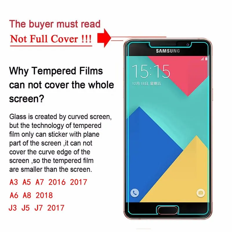 Экран протектор Закаленное Стекло для samsung Galaxy A8 A3 A5 A7 J4 J6 A6 J1 J2 J3 J5 J7 S3 S4 S5 S6 Note 3 4 5 пленка