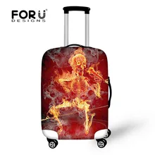 FORUDESIGNS/крутой Чехол для багажа с принтом черепа, защитный чехол для 18-30 дюймов, чемодан для путешествий, Чехол для багажа, мужские аксессуары для путешествий
