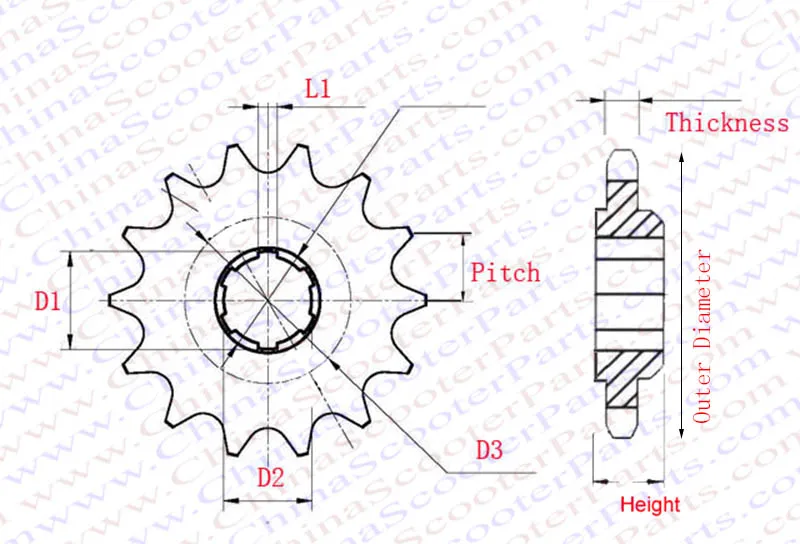 Mini Dirt Front Sprocket