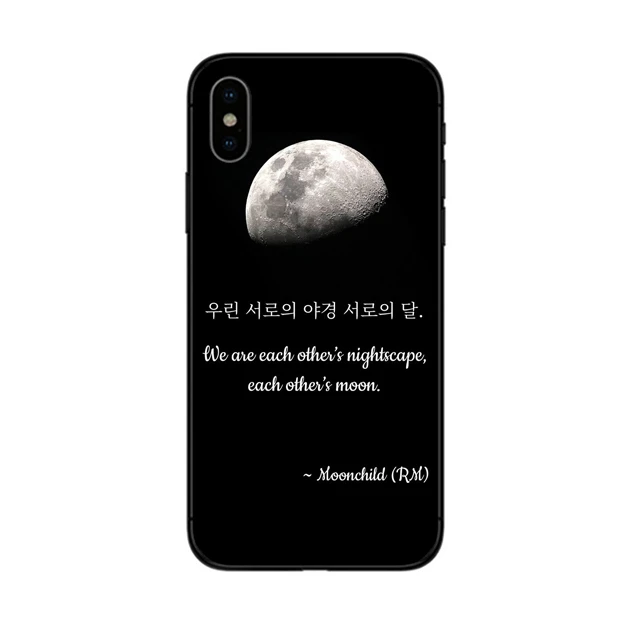 RM Mono Mixtape moon child черный мягкий ТПУ чехол для телефона чехол для iPhone X 10 XR XS Max 8 7 6s Plus 5 6 SE 5S задняя крышка чехол - Цвет: BLACK TPU Moonchild