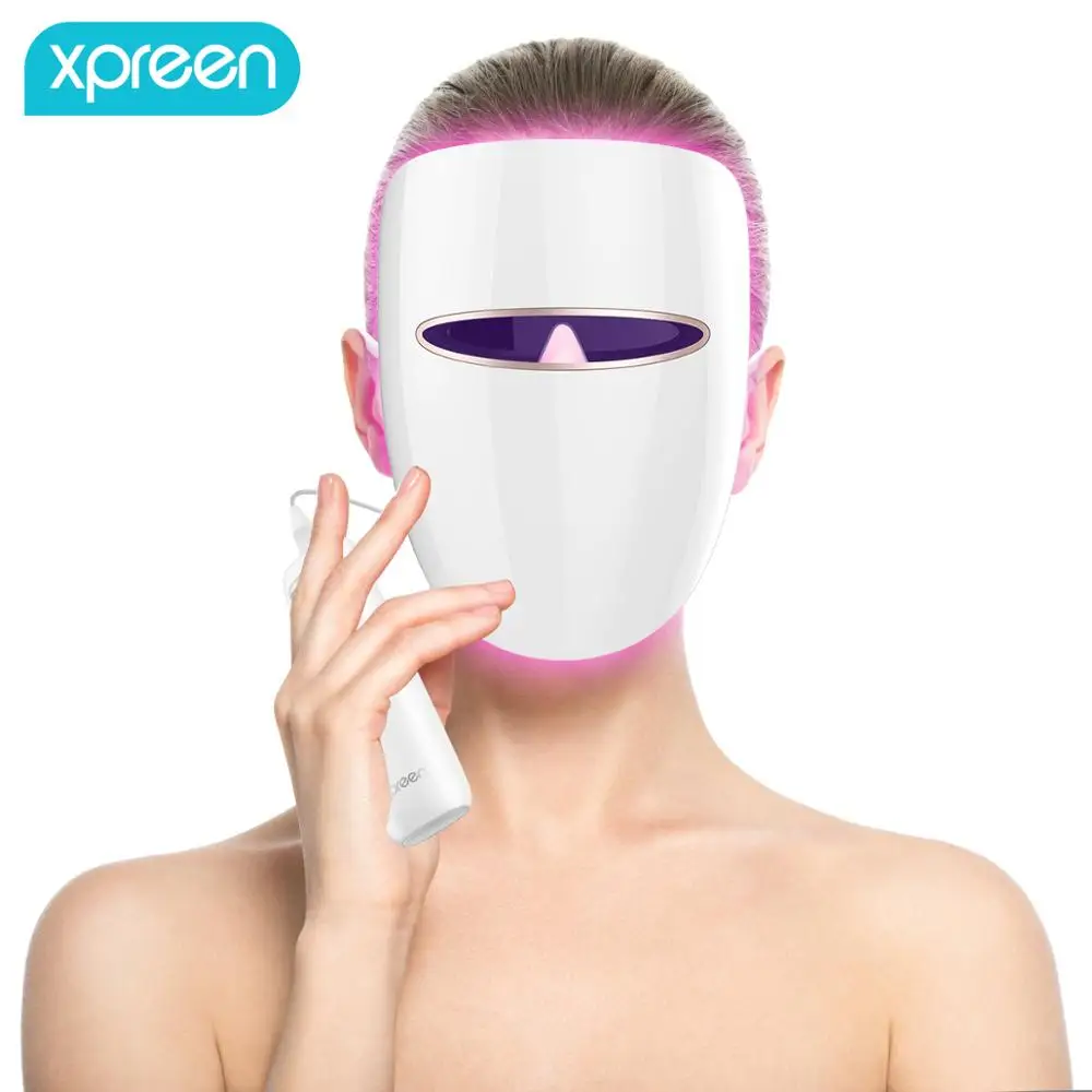 Xpreen Beauty Photon LED Facial Mask Therapy Red Blue Light Skin Care Rejuvenation Wrinkle Acne Removal Face Beauty Spa
