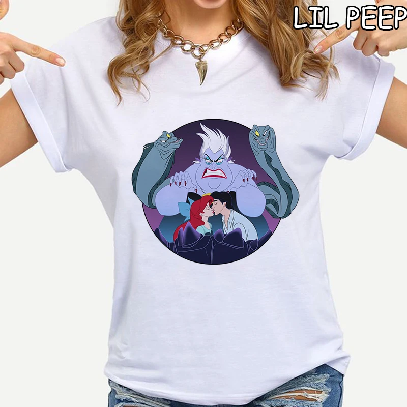

New Arrival 2019 Harajuku T-Shirt Casual Funny Naughty Design Ursula Print O-Neck Cotton Clothing Breathable Aesthetic 90s Tops