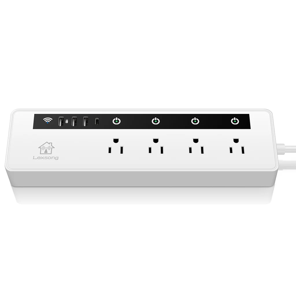 Smart Power Strip WiFi Remote Control 4AC+3USB Port US Plug Charger Accessories