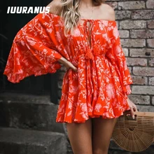IUURANUS Ruffles Summer Vintage Women Casual Playsuits Print Off Shoulder 2019 Short Jumpsuit Rompers Bohemian Playsuit IUURANUS Ruffles Summer Vintage Women Casual Playsuits Print Off Shoulder 2019 Short Jumpsuit Rompers Bohemian Playsuit