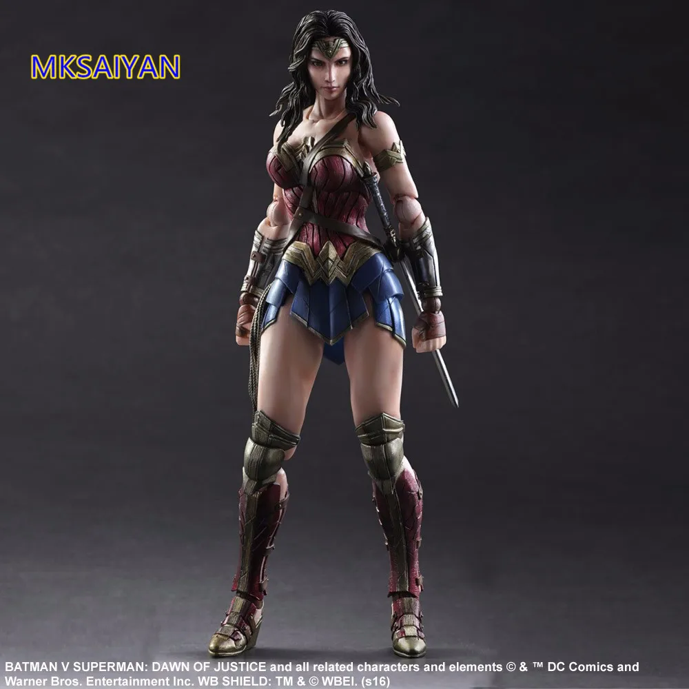 

Play Arts Kai Wonder Woman Action Figure Dawn of Justice PVC Toys For Girl Anime Figures Batman VS Superman Model Doll Gift XM