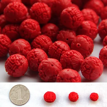 

11mm-15mm Natural lacquer fu ball cinnabar beads spacer DIY Bracelet beads beads wholesale