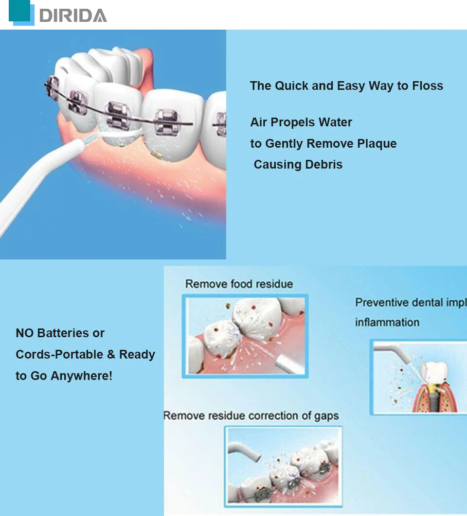 DIRIDA портативный водный Флоссер беспроводной Оральный ирригатор очиститель зубов струя воды зубная гигиена Уход за полостью рта Отбеливание зубов
