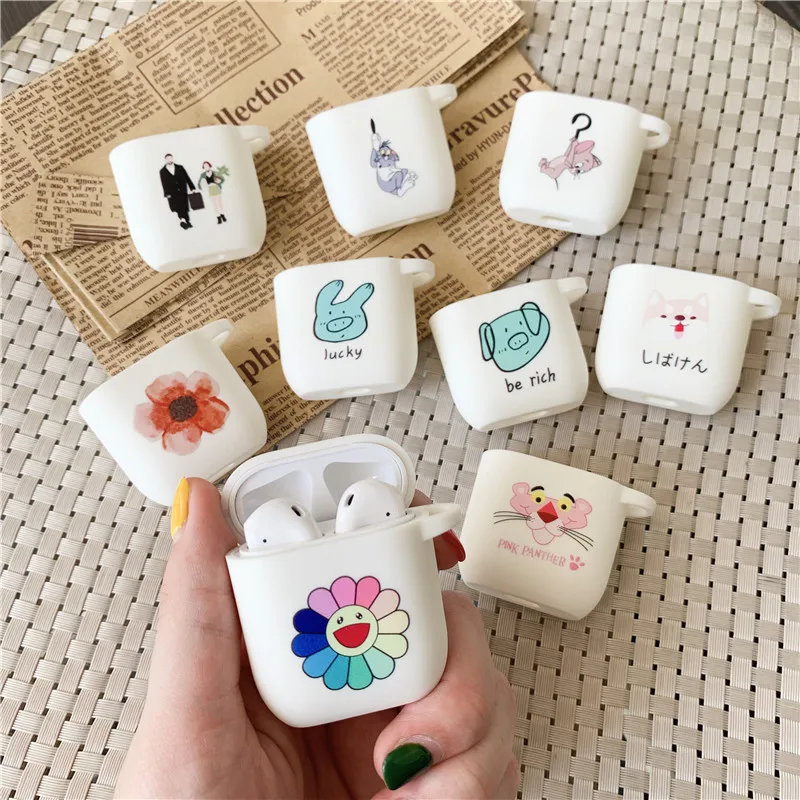Чехол с милым мультяшным рисунком для Airpods чехол s Bluetooth беспроводные наушники apple