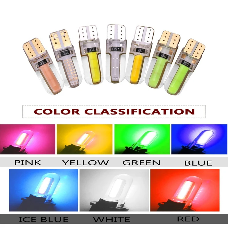 

1Pc T10 Led W5W 6SMD LED Car Led Light Side Interior Lamp T10 Silicone Shell License Plate Turn Side Lamps Waterproof
