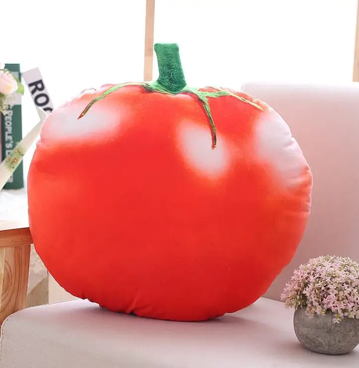 Моделирование фруктов и подушки овощи милые ананасы томаты баклажаны игрушки креативные набивные подушки для подарка 7 видов стилей - Цвет: tomato