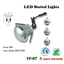 50pc IP67 3W 12V LED Underground Light Outdoor Landscape Lighting Recessed Spot Light Kit Patio Pavers LED Floor Deck Stair Lamp