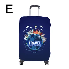 Чехол для багажа с принтом для путешествий на открытом воздухе, утолщенный Эластичный Защитный чехол для чемодана, прочный Чехол из полиэстера