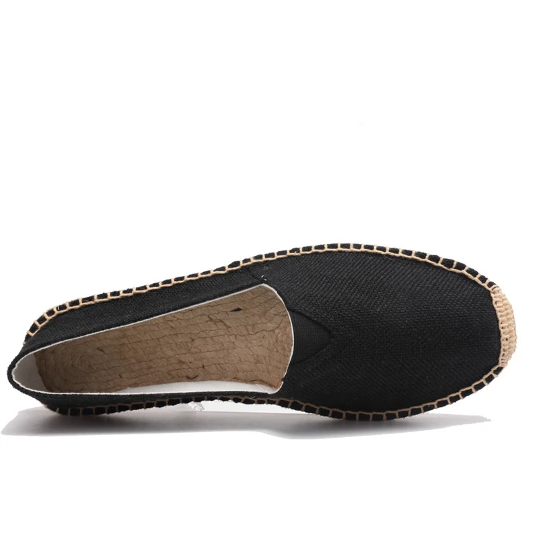 OUDINIAO Hemp Wrap Mens Shoes Spring Espadrilles Men 2019 Canvas Shoes Men Breathable Men's Loafers Slip On Solid Black White OUDINIAO Hemp Wrap Mens Shoes Spring Espadrilles Men 2019 Canvas Shoes Men Breathable Men's Loafers Slip On Solid Black White