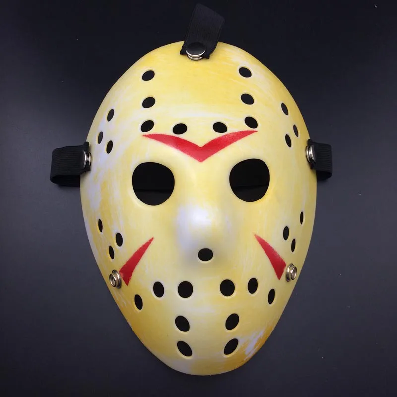 Old Yellow Jason Voorhees Mask Halloween mascara face masks Horror Slasher Smiley Joker Jinx 