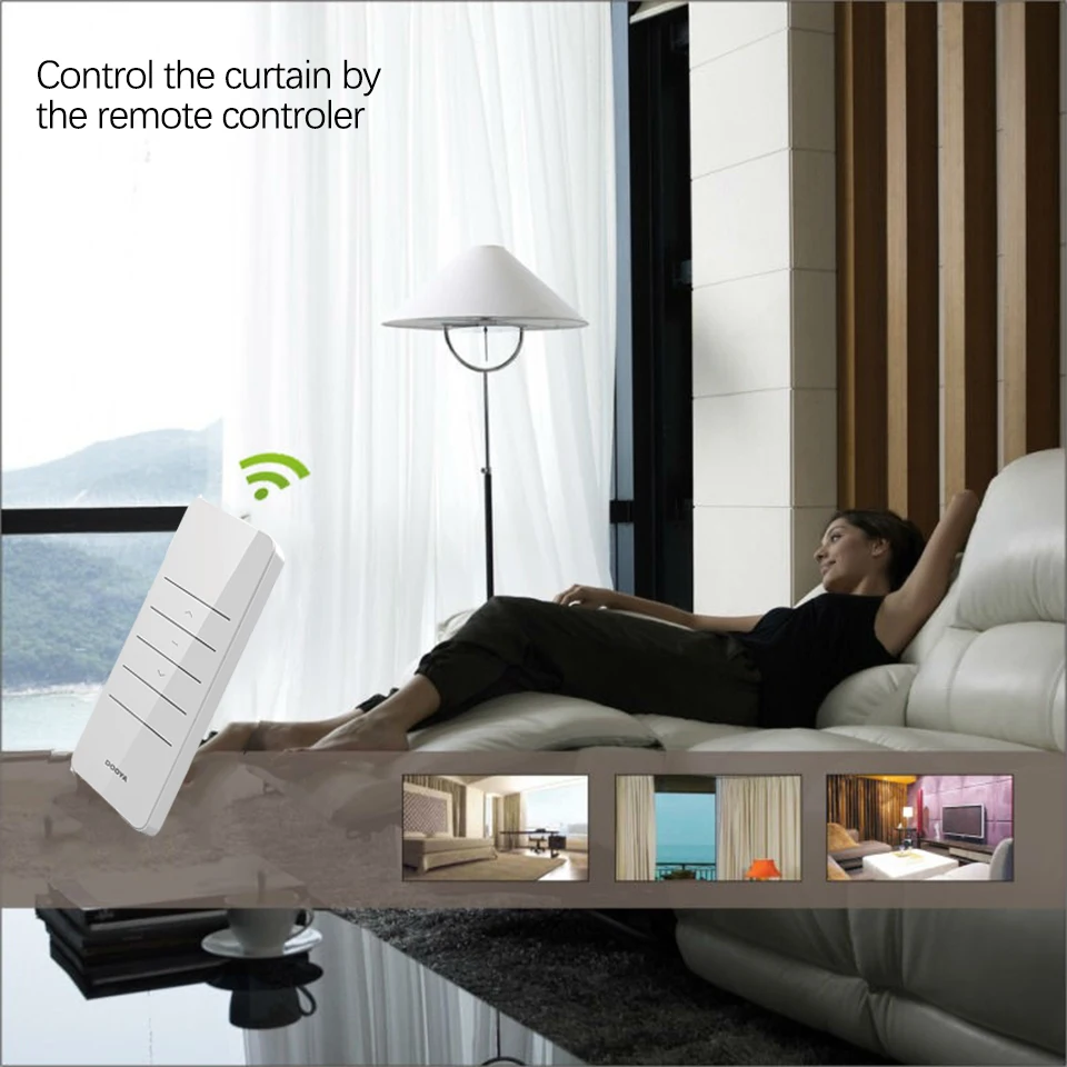 Wifi Smart Electric Curtain Motor+Dooya 433MHZ DC2700 Remote Controller Works with Amazon Alexa Google Home smart life/Tuya APP