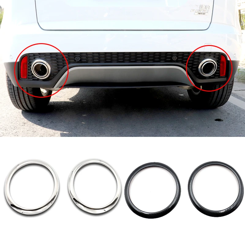 

Car styling accessories 2pcs Stainless Rear Decorative Tail Throat TRIMS For Jaguar E-PACE 2018-2019