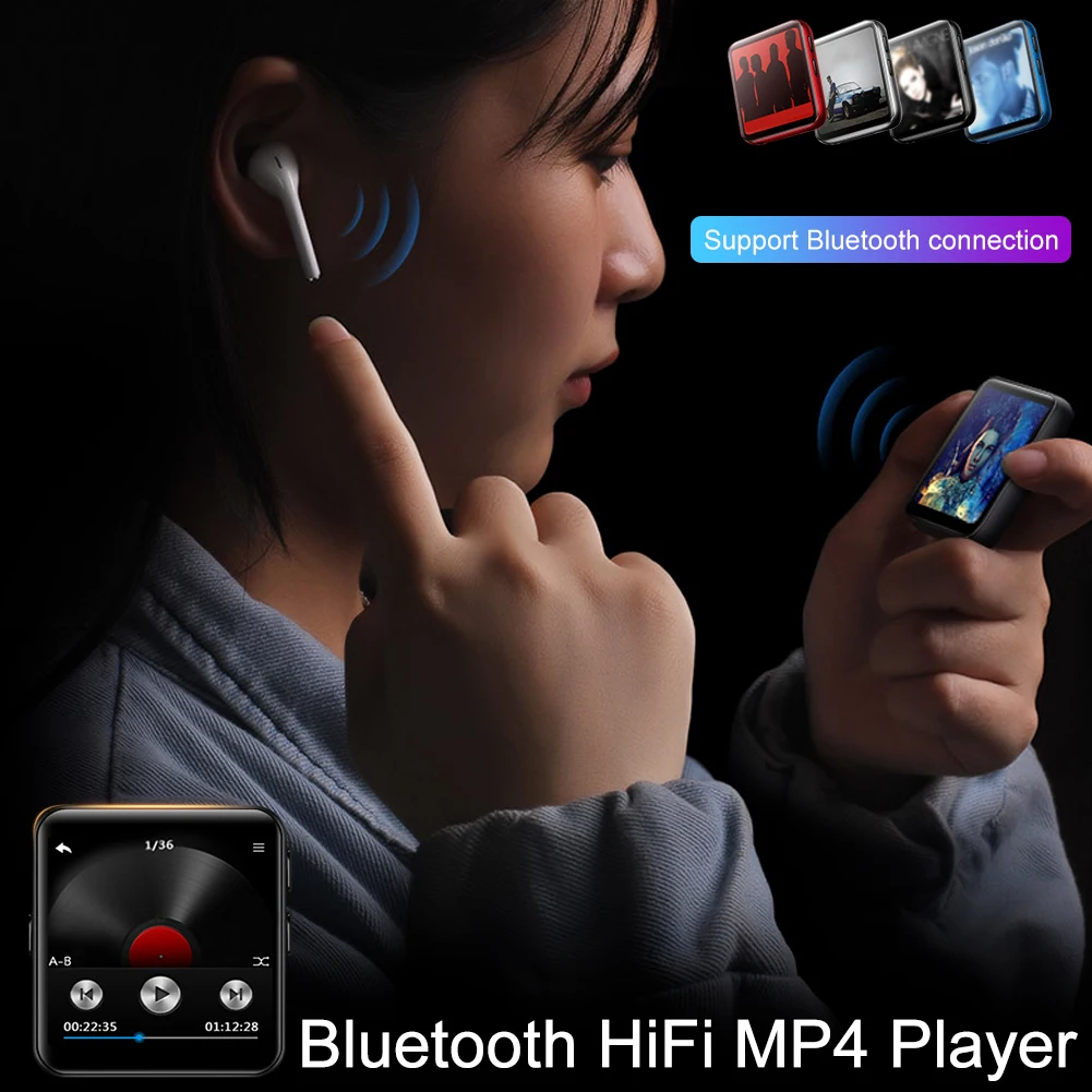 MP3 плеер с Bluetooth 4,2 мини клип полный сенсорный экран портативный музыкальный плеер HiFi металлический аудио плеер с FM, диктофон