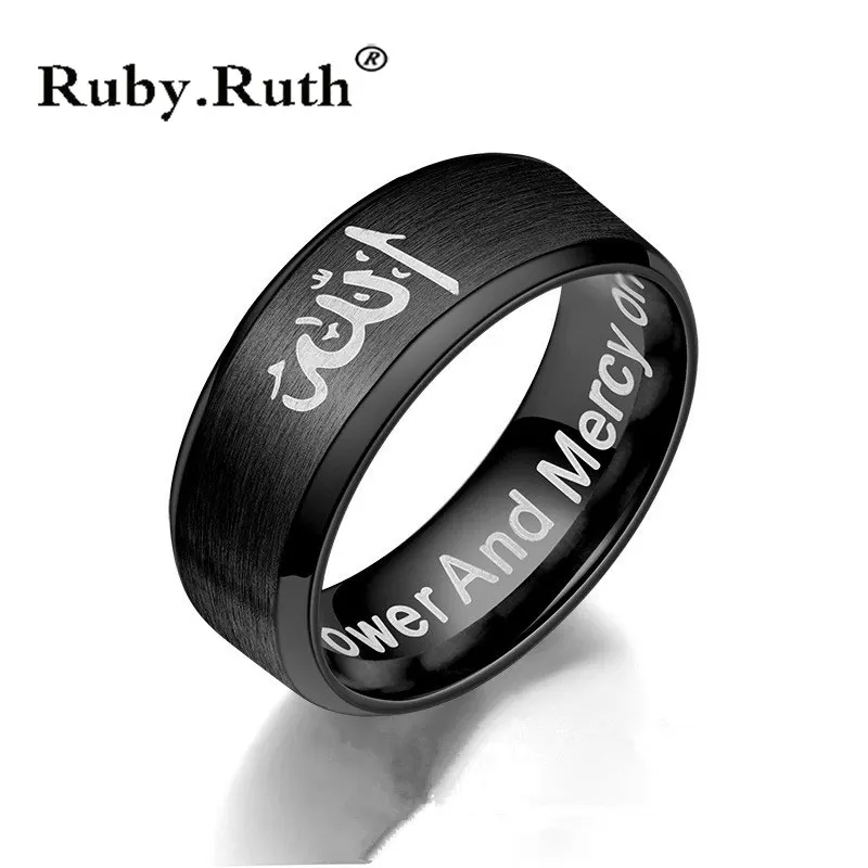 

Muslim religious Islamic halal words men women vintage bague Arabic God ring jewelry Dropshipping