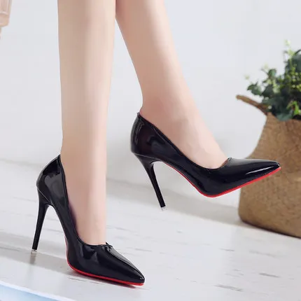 

2019 spring new ultra high heels female sense shallow mouth low toe shoes pointed female shoes stiletto work shoes single shoes