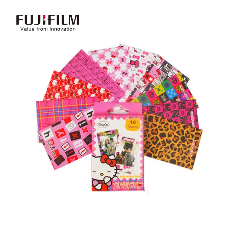 

10 Sheets DIY Decoration Cartoon Photo Stickers Border Color Paster 3 Inch for FujiFilm Instax Mini 8 7S 25 Film Camera Photo