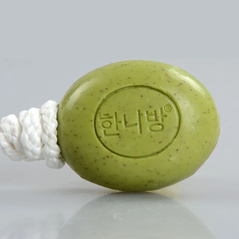 

Korean genuine non-rubbing ash soap volcanic mud bath soap exfoliating oil rubbing Mud Soap QQ hanging rope soap