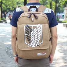 NEW Quality Attack on Titan Backpack School Bag Female Men’s Scouting Legion Canvas Laptop Mochila APB22