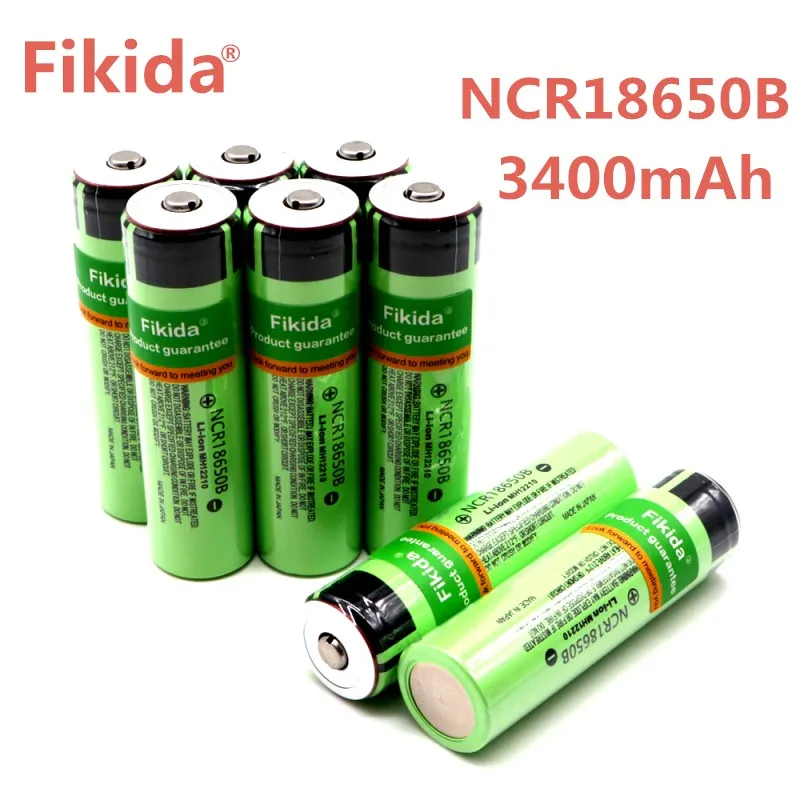 

2018 fikida 18650 3400mah New Original NCR18650B 3000 3400 Rechargeable Li-ion battery for for Flashlight