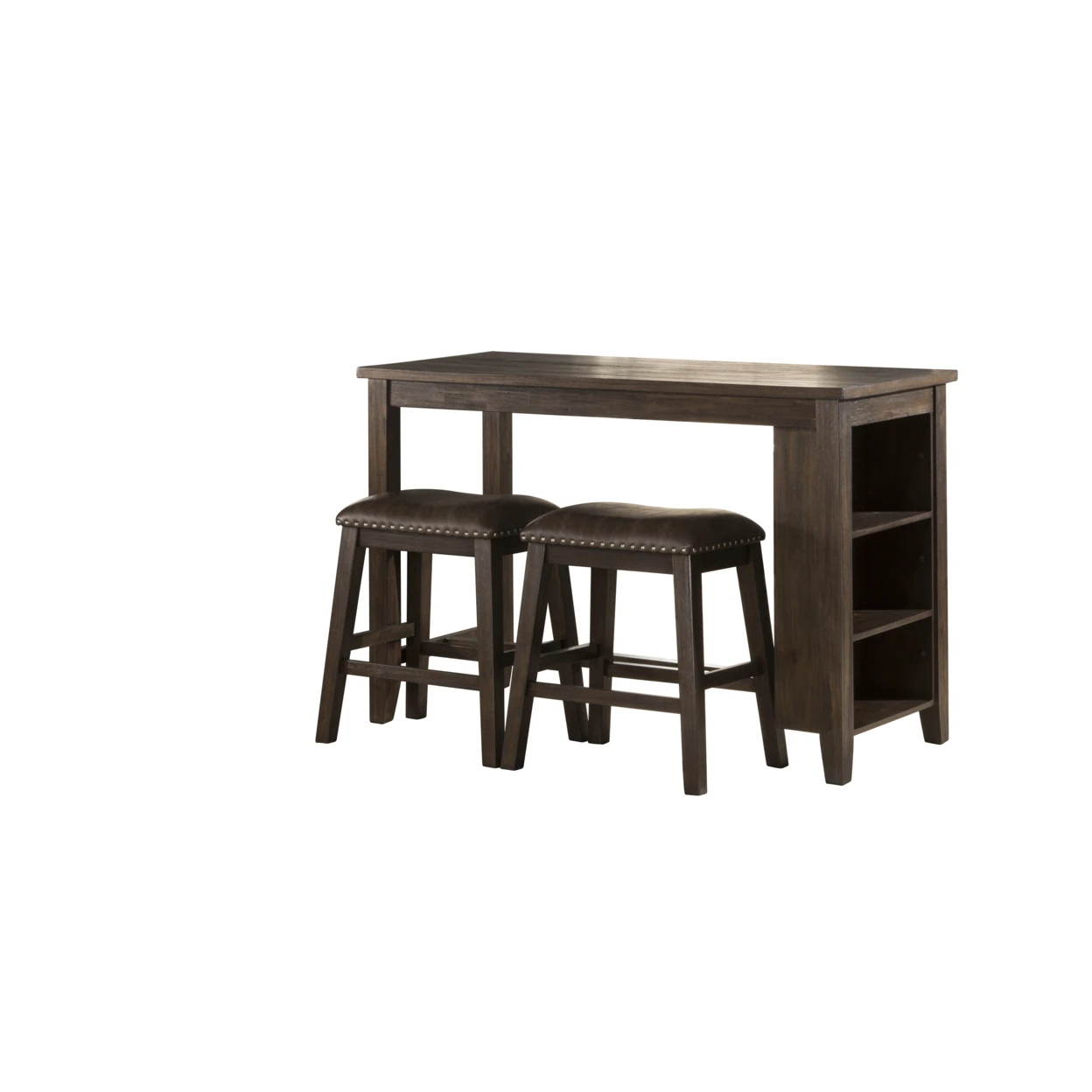 Spencer 3 Piece Counter Height Dining Set with Backless Counter Height Stools