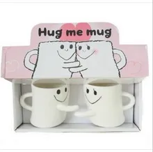 Expression of Hug Hug Lovers Cup Creative Ceramic Coffee Mug Lovers Mugs Valentine’s Christmas Gift Couples Cup Free Shipping