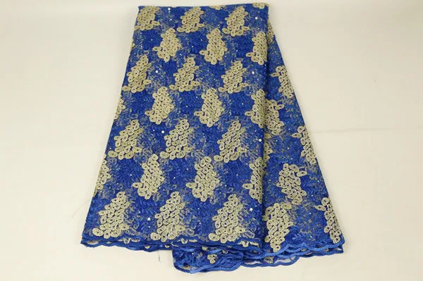 royal blue Роскошная нигерийская кружевная ткань, французская кружевная ткань для свадебных вечерних платьев, последние африканские тюлевые кружева с камнями - Цвет: royal blue