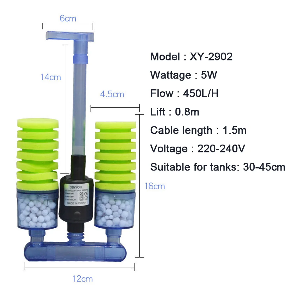 Для аквариумных рыб биохимический фильтр хлопок водяной насос мини садок для рыбы погружной насос циркуляции воды XY-2900 XY-2901 XY-2902