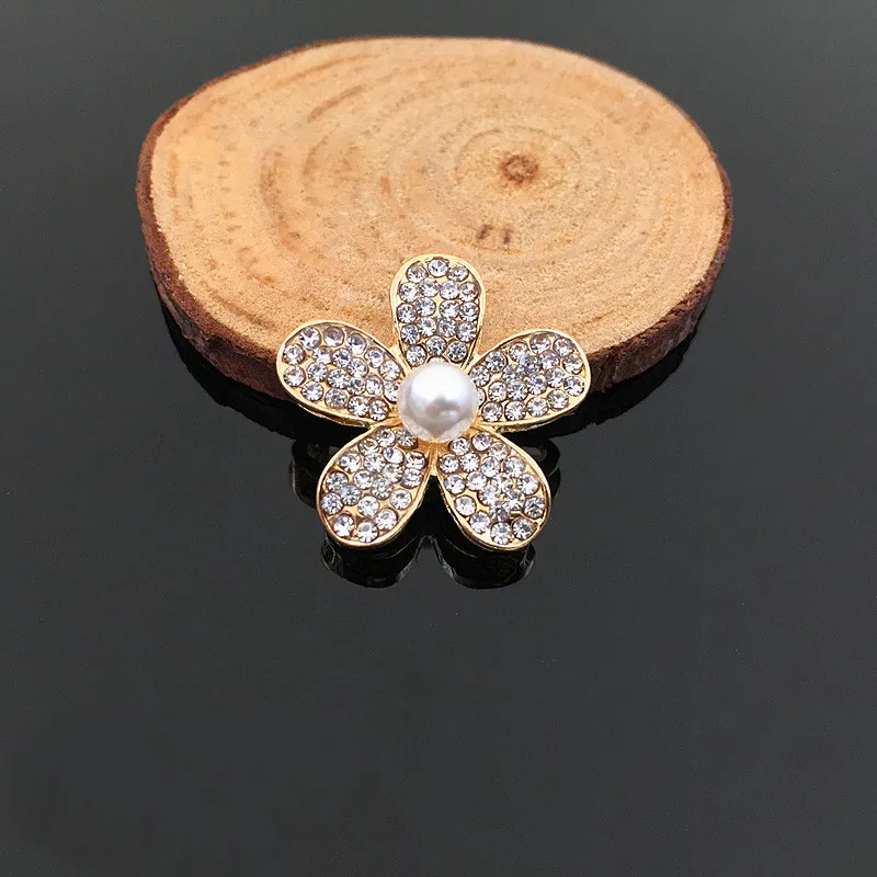 10 PCS 24mm Fashion Metal Alloy KC Gold Imitation Pearl Crystal