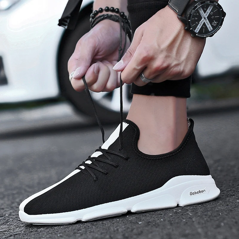

Top Men's Luxury Casual Shoes Leisure Comfort Breathable Runner Shoe Light Heart Sneakers Air Mesh Antiskid Sportswear 40 41 42