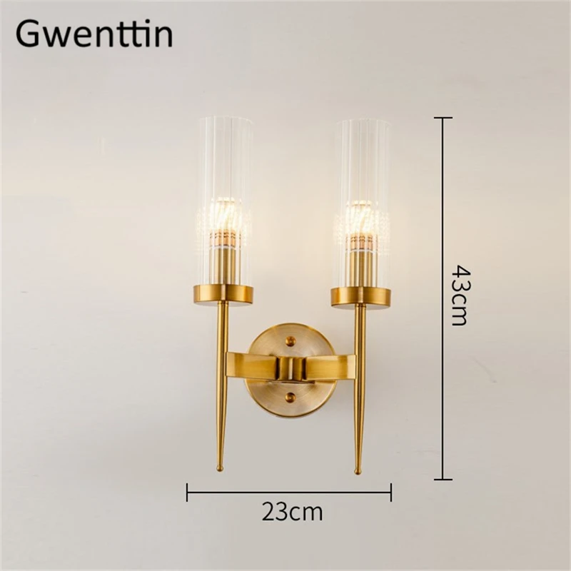 Современный золотой настенный светильник, светодиодный скандинавский зеркальный настенный светильник, светильники, стеклянные бра для гостиной, спальни, дома, лофт, промышленный Декор E27