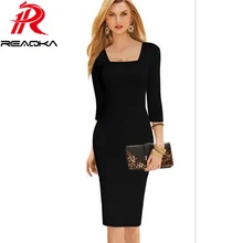 De Negócios de Moda Casual Vestidos de Senhora Do Escritório Para As Mulheres 2018 Do Vintage Bodycon Magro Lápis Ruched Vestidos de Festa À Noite Vestido de Trabalho