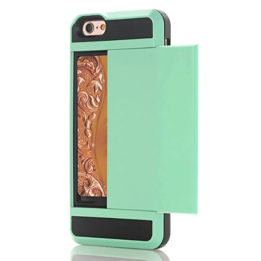 

For iPhone 7 4.7inch phone case armor Card protective Case Pocket Holder ShockProof Case Cove high quality PU leather cover#P4