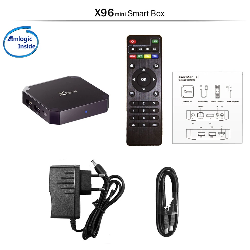 X96 Мини Android 7,1 tv box 2 Гб 16 Гб Amlogic 1 ГБ 8 ГБ S905W четырехъядерный ТВ коробка 2,4 ГГц WiFi X96mini Smart set top box 4K медиаплеер