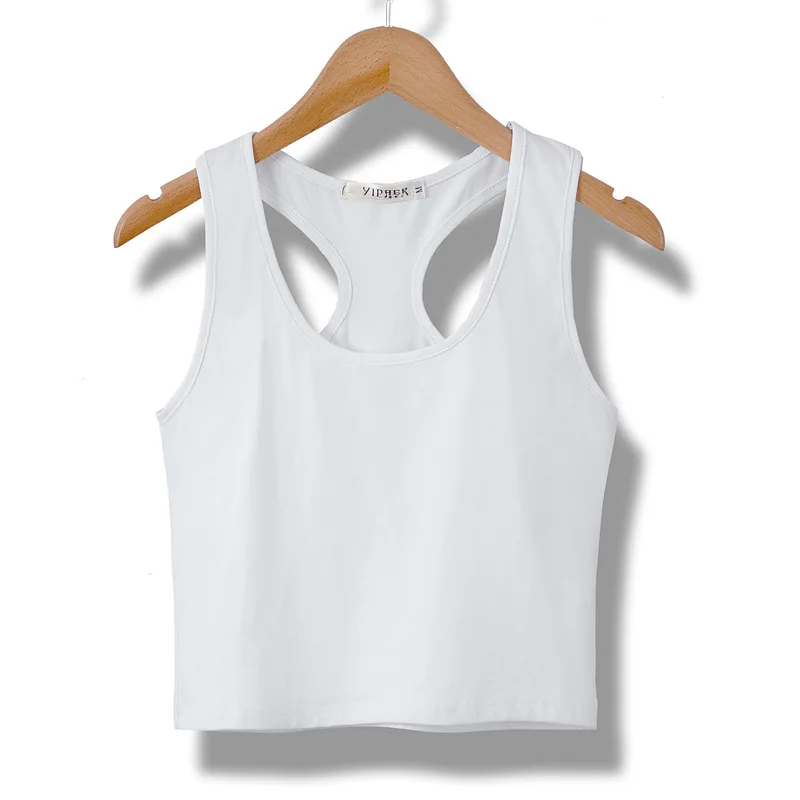 

2019 Summer Women Sexy Crop Tops Korean Fashion Slim Elastic Bodycon Backless Basic Tank Tops I-type Black White Short Tops