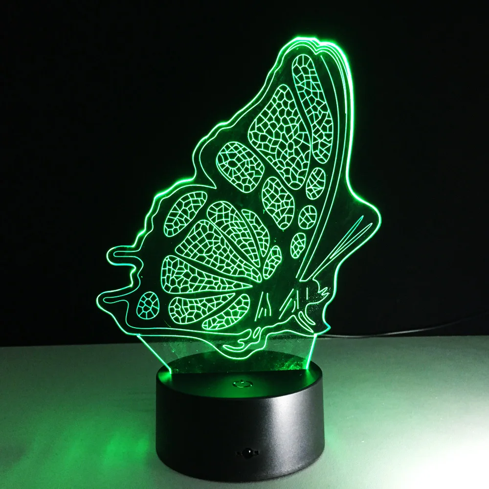 Бабочка ночник с коробке 7 Цвета изменить эффект Светодиодная лампа дома живет детская комната Украшения в спальню USB заряд энергии