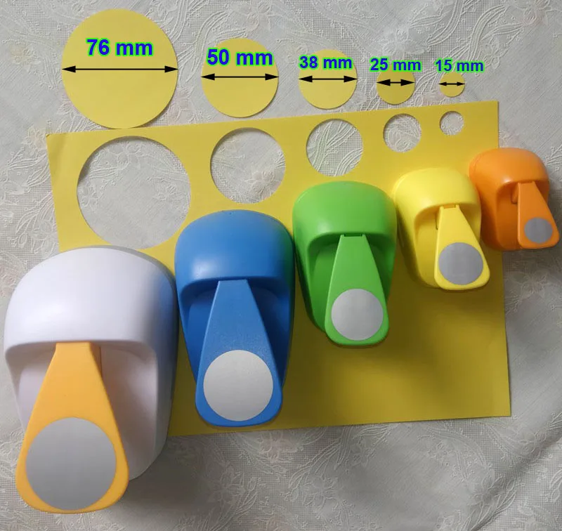 5pcs as shown " 2" 1," 1" Круглый Дырокол в форме рукоделия, дырокол, резчик бумаги; Скрапбукинг, школьная бумага, Дырокол eva,, тиснение - Цвет: 5pcs as shown