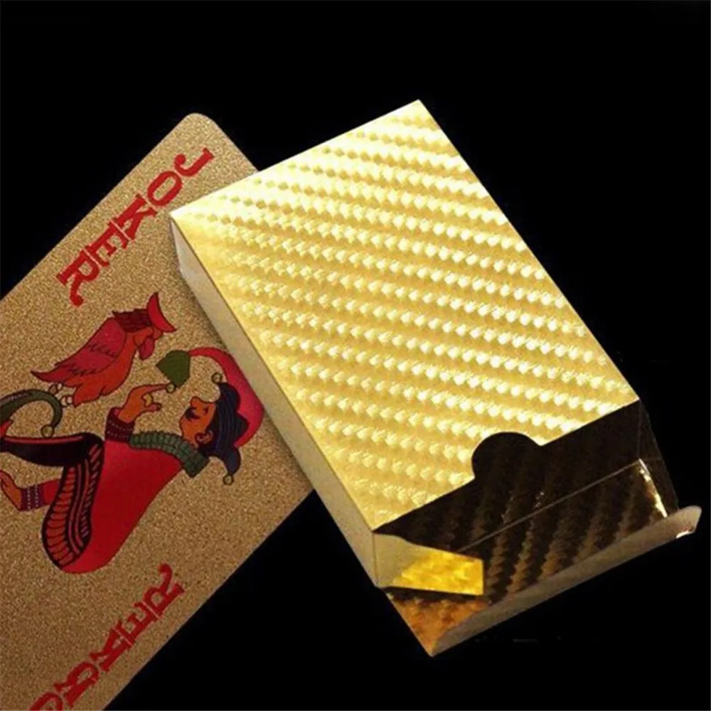 24K Gold Playing Cards Poker Desk Game Gold Foil Poker Set Deck Gold Foil Poker Set Plastic Magic Card Waterproof Cards Magic 24K Gold Playing Cards Poker Desk Game Gold Foil Poker Set Deck Gold Foil Poker Set Plastic Magic Card Waterproof Cards Magic