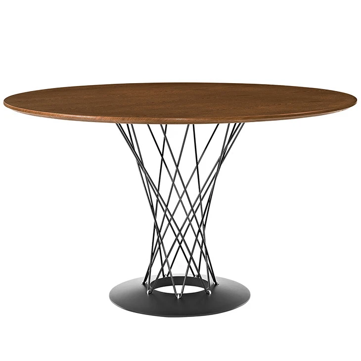 Cyclone Round Wood Top Dining Table, Walnut (1)