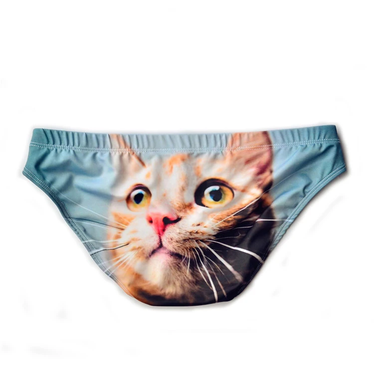 

new men's low-waist sexy cartoon animal print briefs breathable quick-drying cute cat and dog tights panties mens underwear