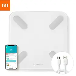 Оригинальный Xiaomi YUNMAI Mini 2 баланс Smart жира Вес весы английское приложение Управление Скрытая светодиодный Дисплей можно заряжать