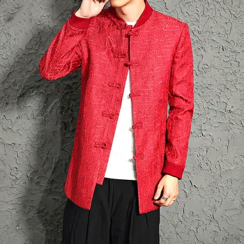 

Spring Men's Slim Fit Jacket Men 2 Colors Available Fashion Slim Men's Jackests M-3XL Brand Clothes Chinese Style Red Blazer