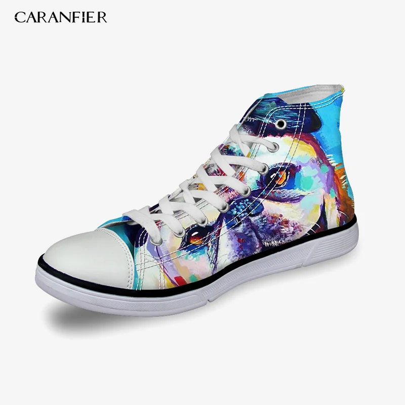 CARANFIER/Студенческая Высокая Тканевая обувь унисекс, с принтом, с героями мультфильмов, для отдыха, нескользящая, Всесезонная, универсальная, с круглым носком, 35-45 - Цвет: 97AK