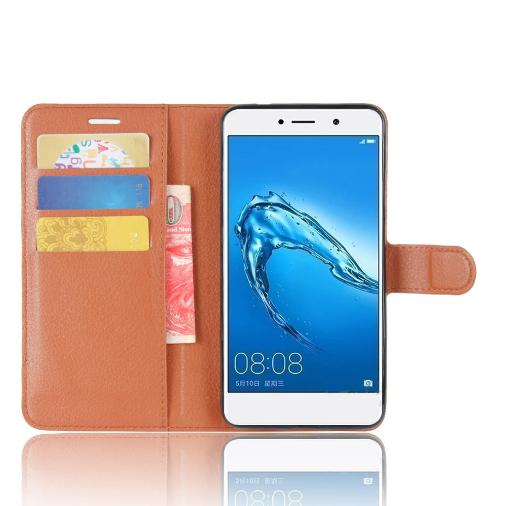 

for Huawei Y7 Case Wallet Style 5.5 inch Litchi Texture Flip Leather Cover Case for Huawei Y7 With Stand Function and Card Slots