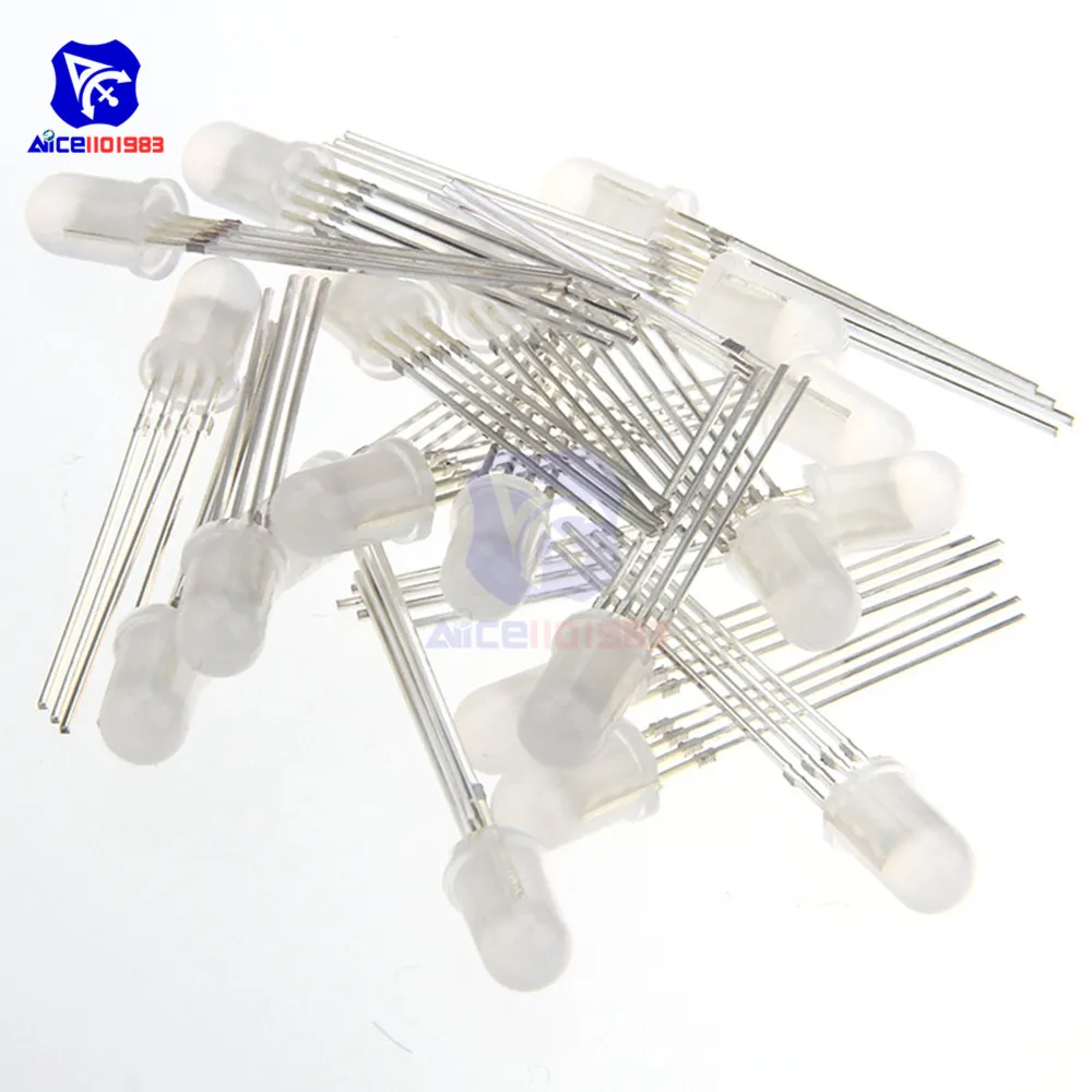 

20PCS/Lot 4 Pin RGB LED Diode Lights Red/Green/Blue Diffused Round Common Cathode Lighting Bulb Electronics Components