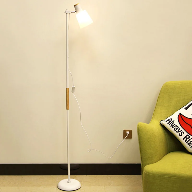 

Simple Modern Wood LED Floor Lamp For Living Room Bedroom 220 V Nordic Style Stand Lamps Creative Decorative Bedside Lamp