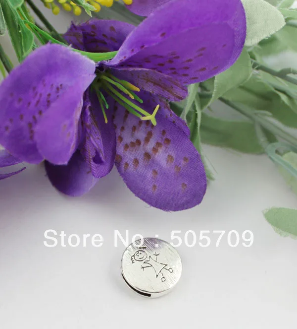 

40Pcs Tibetan silver girl slide beads for 9mm leather A19051